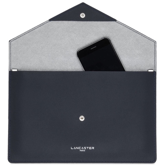 Lancaster Paris Crossbody Envelope Clutch! NWT Navy Smooth Leather handbag! - Picture 2 of 11